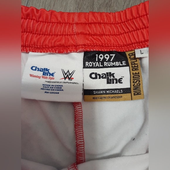 HBK Shawn Michael's Chalk Line 1997 Royal Rumble Retro Track Pants sz L - Picture 3 of 7